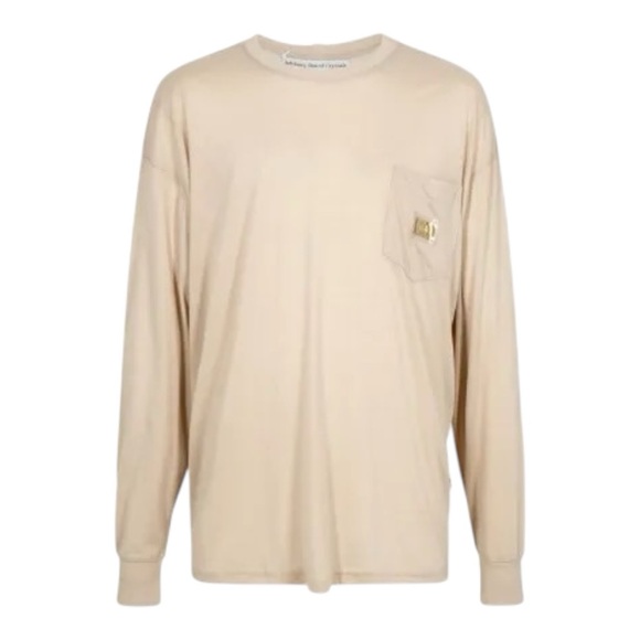 Advisory Board Crystals Other - Advisory Board Crystals Logo Patch Long Sleeve Tee R-Shirt in Ecru Tan Size XL